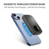 MB - 5000mAh Magnetic Wireless Power Bank w/USB-C Port for iPhone 12/13 Series - Gray