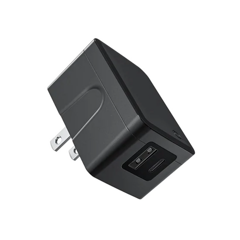 QC - 32W Dual Port Wall Charger (USB-C & USB-A) - Black