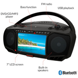 Aiwa Portable Bluetooth Boombox w/ 7" LCD Display (Roku/Firestick Compatible) - Black
