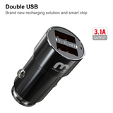 MB - 2-in-1 Dual USB-A Car Charger w/ 6ft Type-C Cable - Black