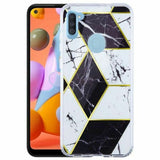 MB - Premium Protector Cover for Samsung Galaxy A11 - Black/White Marble