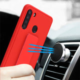 AR - Hybrid Cover w/Foldable Stand for Samsung Galaxy A21 - Red