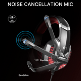 MB - J30 Gaming Headset w/ LED Light - Red