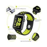 iWatch Breathable Silicone Band - Black/Green (38-40MM) Size