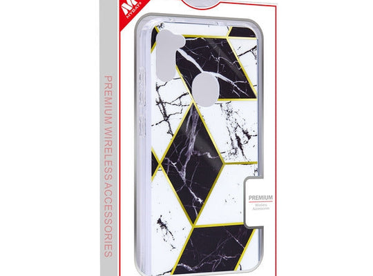 MB - Premium Protector Cover for Samsung Galaxy A11 - Black/White Marble