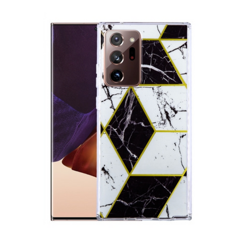 MB - Fusion Protector Cover for Samsung Galaxy Note 20 Ultra - Black/White Marble