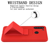 AR - Hybrid Cover w/Foldable Stand for Samsung Galaxy A21 - Red