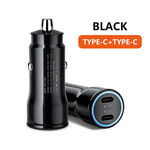 Dreamify 40W Dual USB-C Port Car Charger - Black