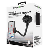 CW - Secure-Fit Flexible Long Neck Windshield Mount - Black/Red