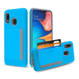 MB - Hybrid Cover w/ Card Storage for Samsung A20 - Blue