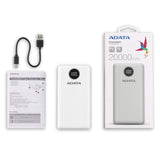 AD - 20,000mAh Power Bank w/ 3 Ports- White