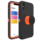 iPhone Xs Max Rugged Case w/ Pop-up - Black/Orange