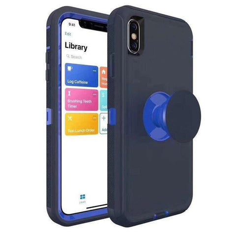 iPhone X/Xs - Rugged Case w/ Pop-up - Navy