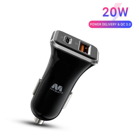 MB - 36W Dual Port (USB-A &amp; USB-C) Car Charger - Black