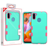 MB - Hybrid Protector Cover for Samsung Galaxy A11 - Teal/Pink