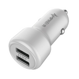 Ampker 12W/2.4A Dual USB Port Car Charger - White