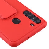 AR - Hybrid Cover w/Foldable Stand for Samsung Galaxy A21 - Red