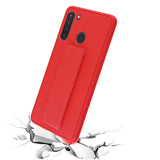 AR - Hybrid Cover w/Foldable Stand for Samsung Galaxy A21 - Red