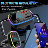 P2 FM Transmitter (1xUSB-C & 2xUSB-A Ports) - Black