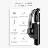 Q08 Portable Gimbal Tripod Stabilizer w/ Remote - Black