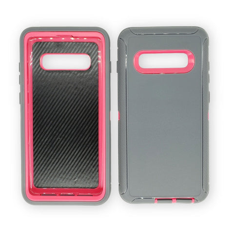 Samsung Galaxy S10 Plus - Heavy Duty Rugged Case - Grey/Pink