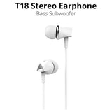 Foneng T18 Stereo Earphones (Bass Sub-Woofer) - White