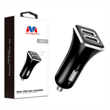 MB - Dual USB-A Car Charger Adapter (3.1A) - Black