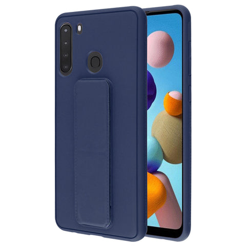 AR - Hybrid Cover w/Foldable Stand for Samsung Galaxy A21 - Navy