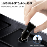 MB - 36W Dual Port (USB-A & USB-C) Car Charger - Black