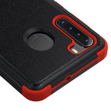 MB - Hybrid Protector Cover for Samsung Galaxy A21 - Black/Red