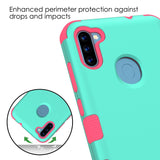 MB - Hybrid Protector Cover for Samsung Galaxy A11 - Teal/Pink