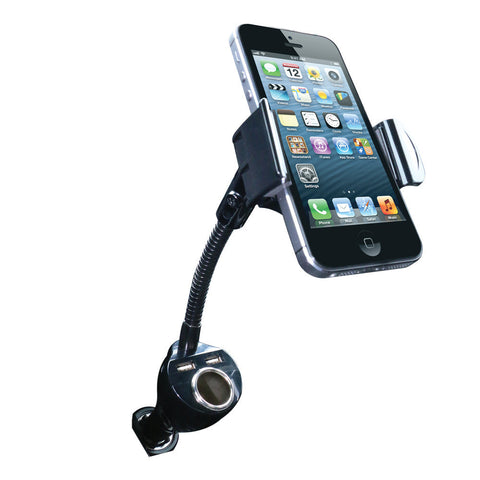 AA - Power GooseNeck Phone Mount w/2 USB Ports & DC Port