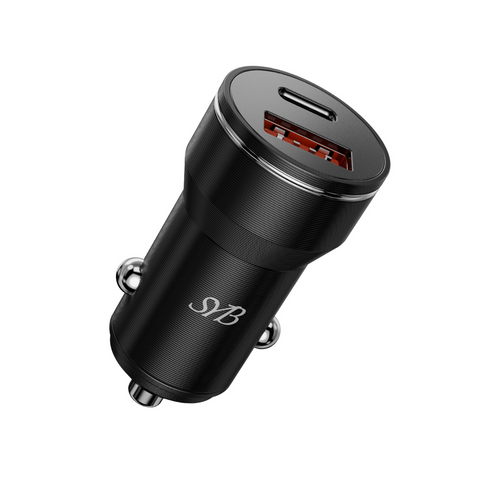 SYB - 12W Car Charger (USB-A & USB-C) - Black