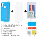 MB - Hybrid Cover w/ Card Storage for Samsung Galaxy A11 - Blue/Gray