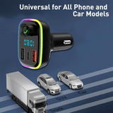 P2 FM Transmitter (1xUSB-C & 2xUSB-A Ports) - Black