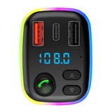 P2 FM Transmitter (1xUSB-C & 2xUSB-A Ports) - Black