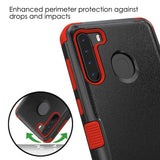 MB - Hybrid Protector Cover for Samsung Galaxy A21 - Black/Red