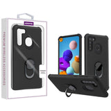 Asmyna Premium Cover w/ Ring Stand for Samsung Galaxy A21 - Black