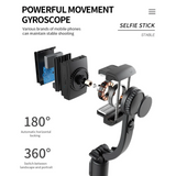 Q08 Portable Gimbal Tripod Stabilizer w/ Remote - Black